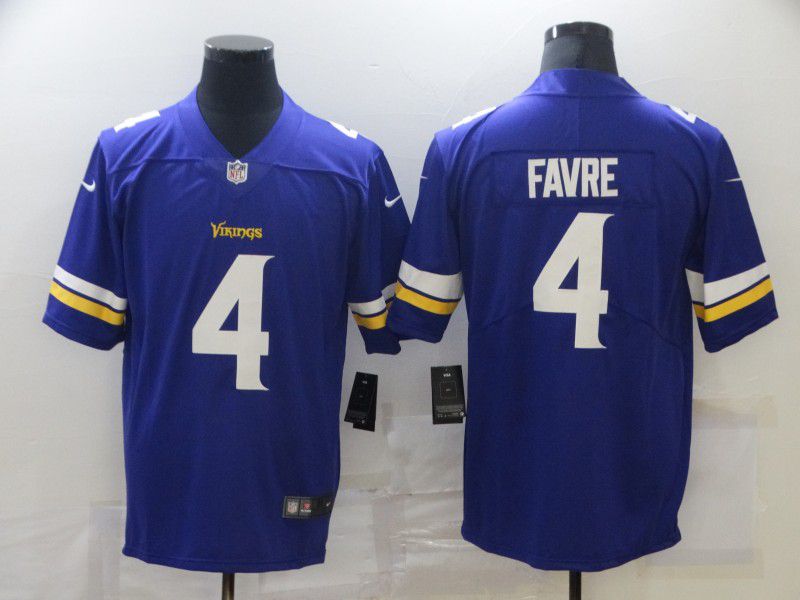 Men Minnesota Vikings #4 Favre Purple Nike Limited Vapor Untouchable NFL Jerseys